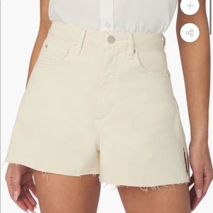 WeWoreWhat high rise stretch twill denim boyfriend short in ivory NWT